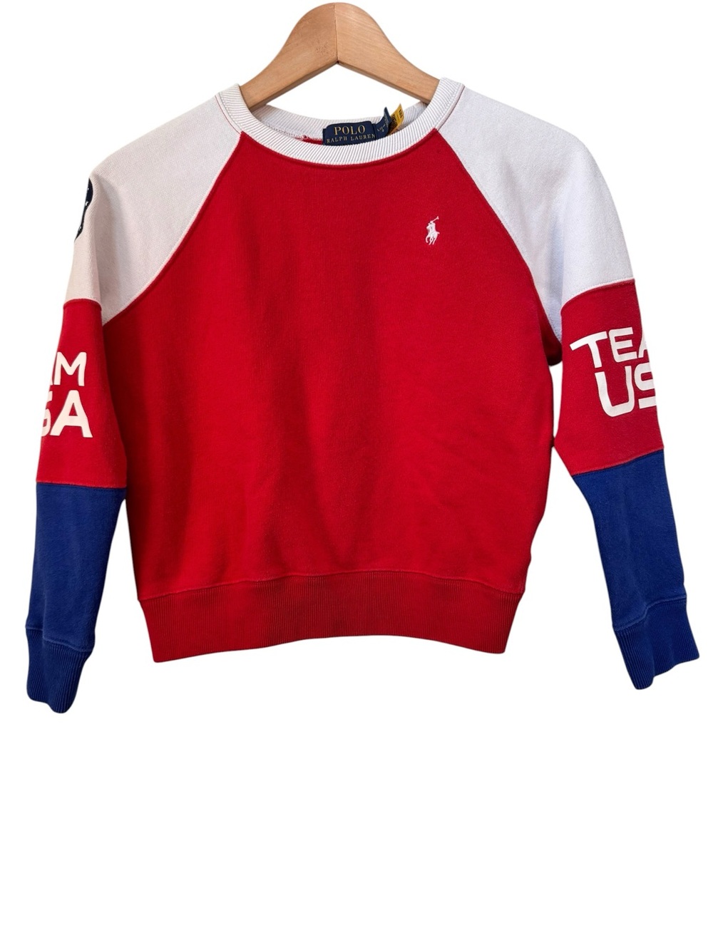 Polo Ralph Lauren Team USA Fleece Sweatshirt Girls Size Large Colorblock
